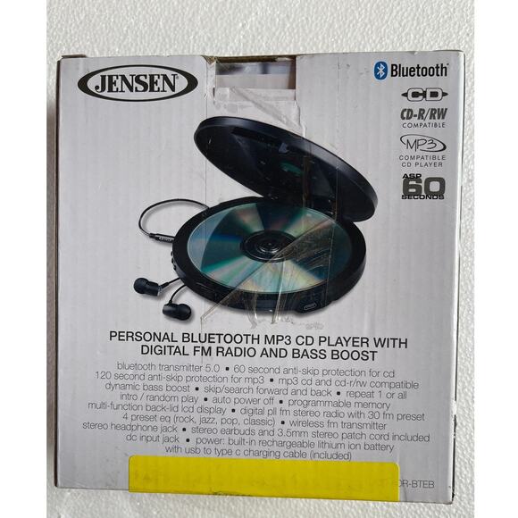 New Jensen Bluetooth Portable CD MP3 Player and Radio - Picture 3 of 3